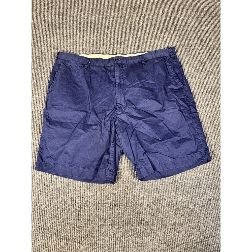 Polo Ralph Lauren Chino Shorts Size 46 46B Navy 100% Cotton Flat Front 9" Inseam